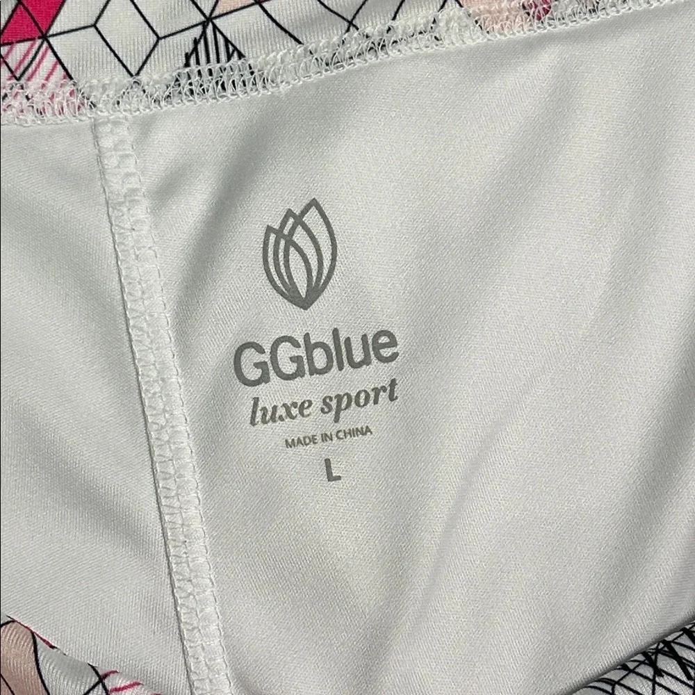 GG Blue High Rise Flounce Golf Skirt Skort Geometric Pink White Size‎ Large